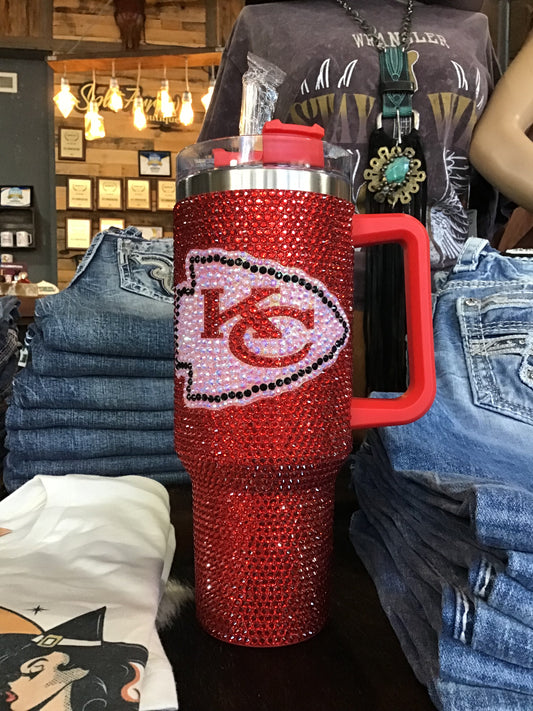 Red KC bling tumbler