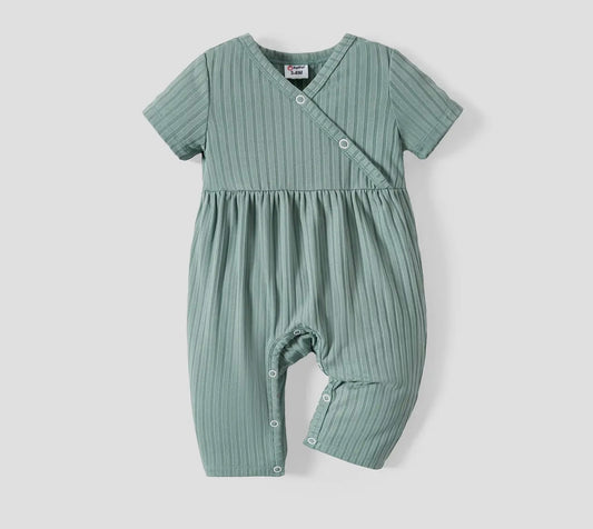 Sage ribbed romper