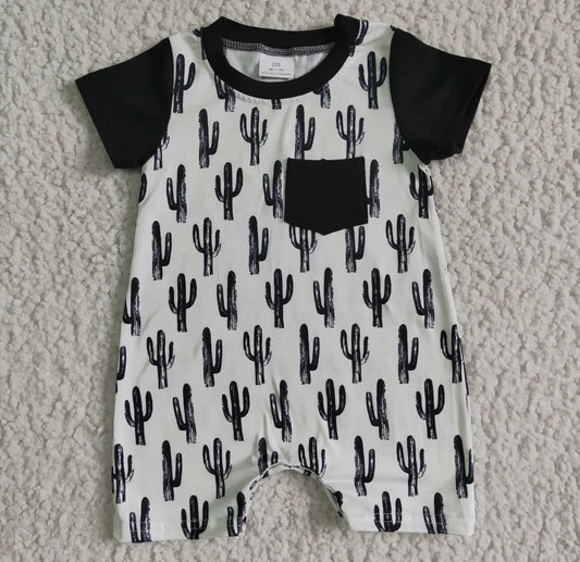 Black/white cactus romper