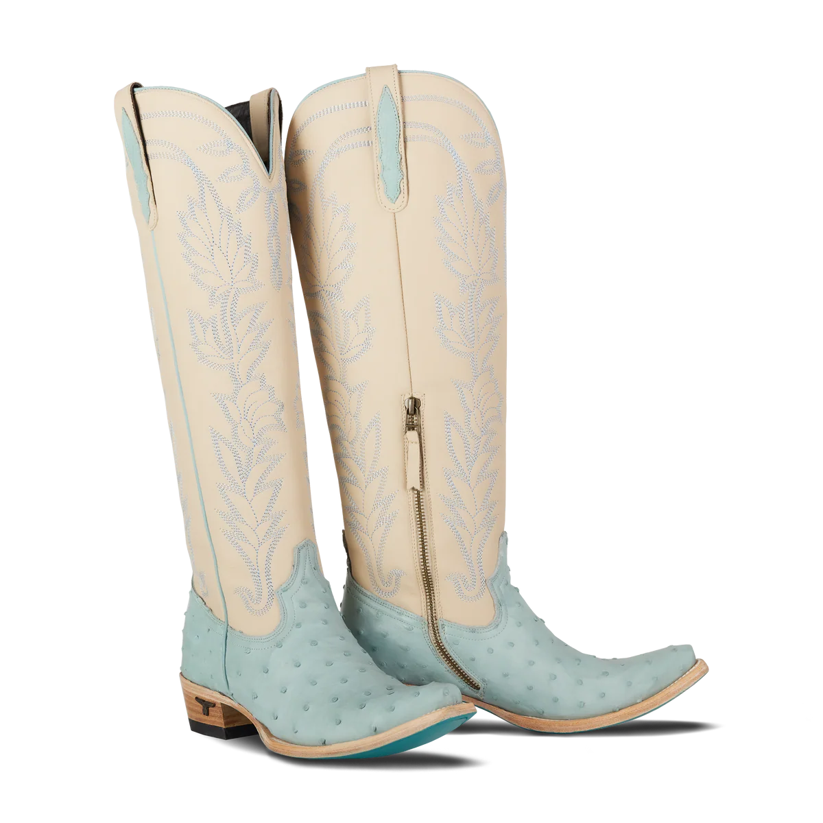Lane Sandaga Knee High - powder blue ostrich