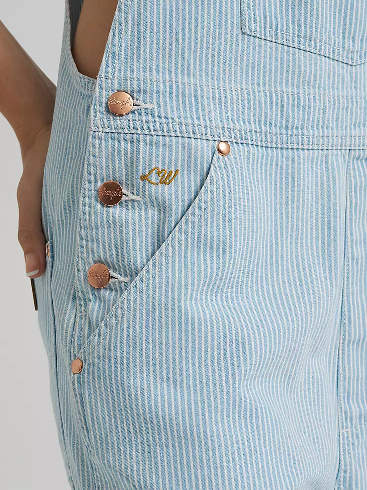 Lainey Wilson x Wrangler striped overalls