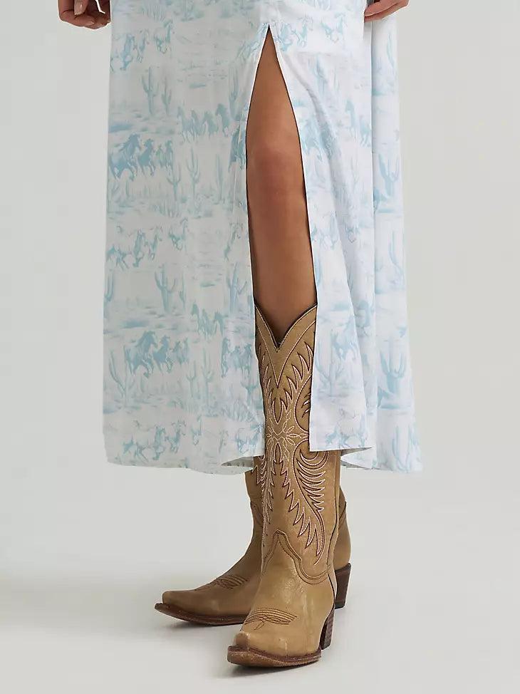 Wrangler Western Tank Maxi Dress - country toile