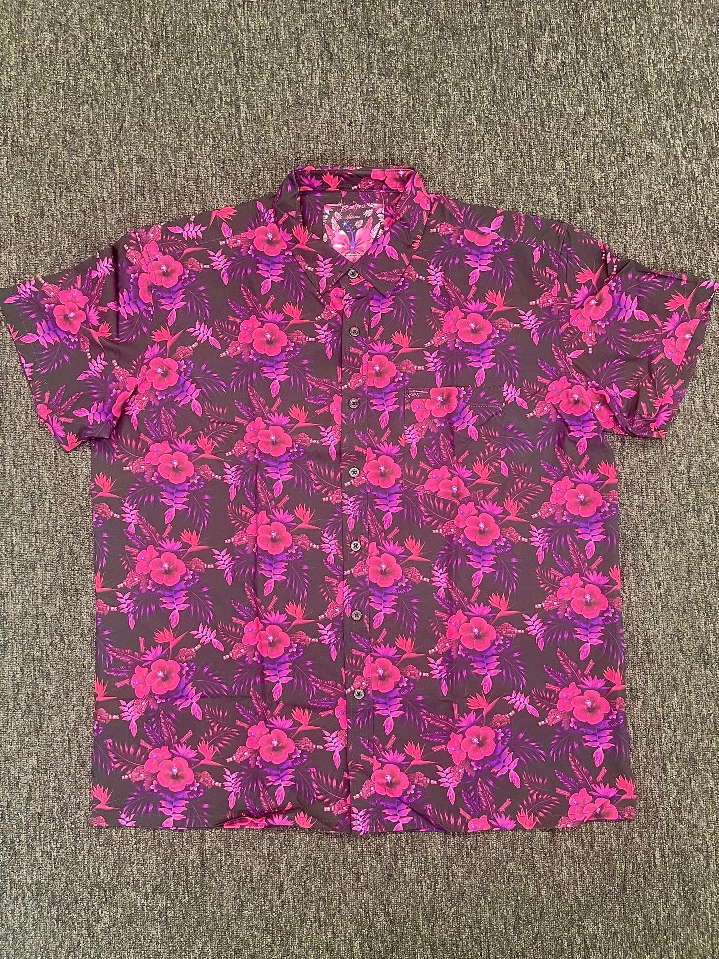Retro Rifle “ Hibiscus” Button Down Shirt