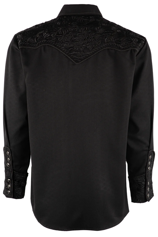 Scully Black embroidery Pearl Snap Button Down