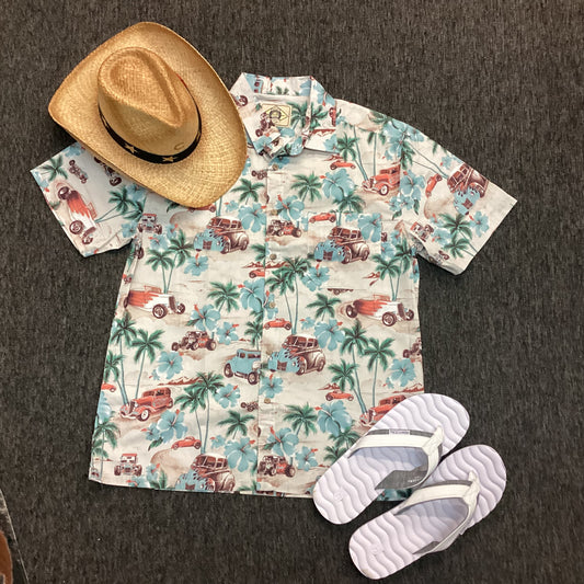 Scully “Hawaiian Hot Rods” Button Down Shirt