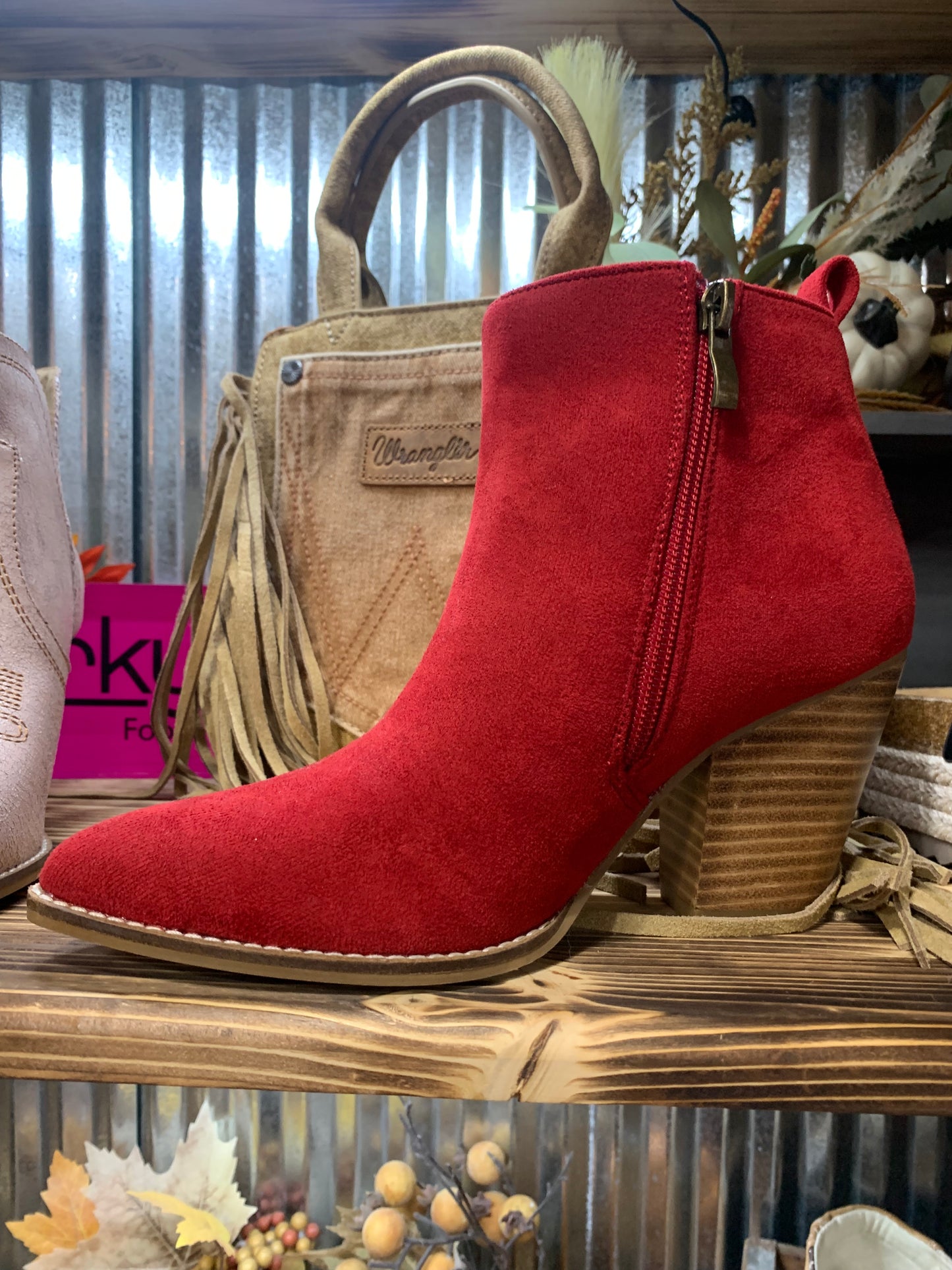 Corkys High Standards - red faux suede