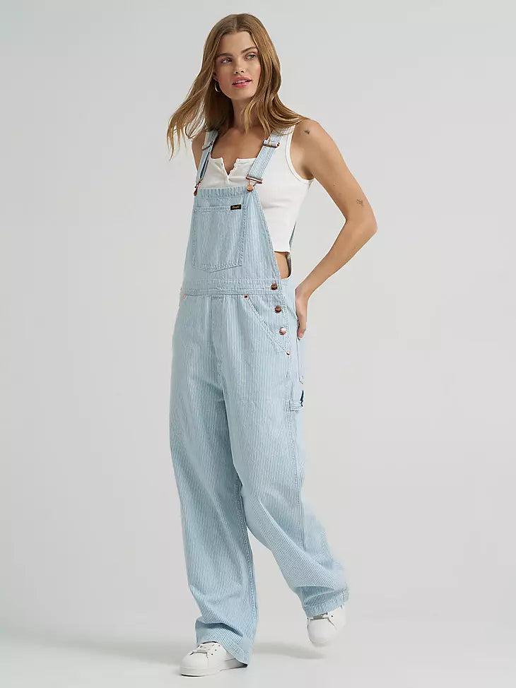 Lainey Wilson x Wrangler striped overalls