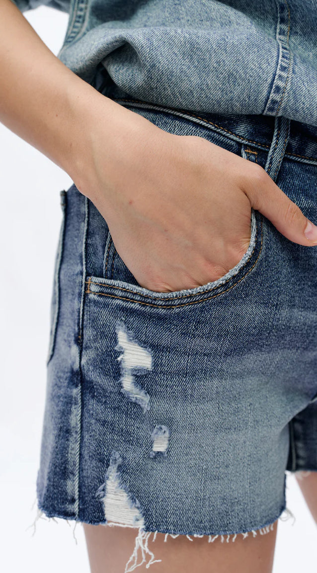 Bayeas Nova Mid Rise denim shorts - rock indigo