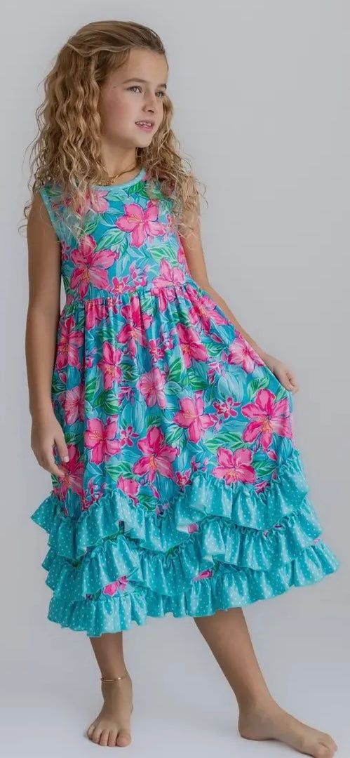 Blue Tropical dress