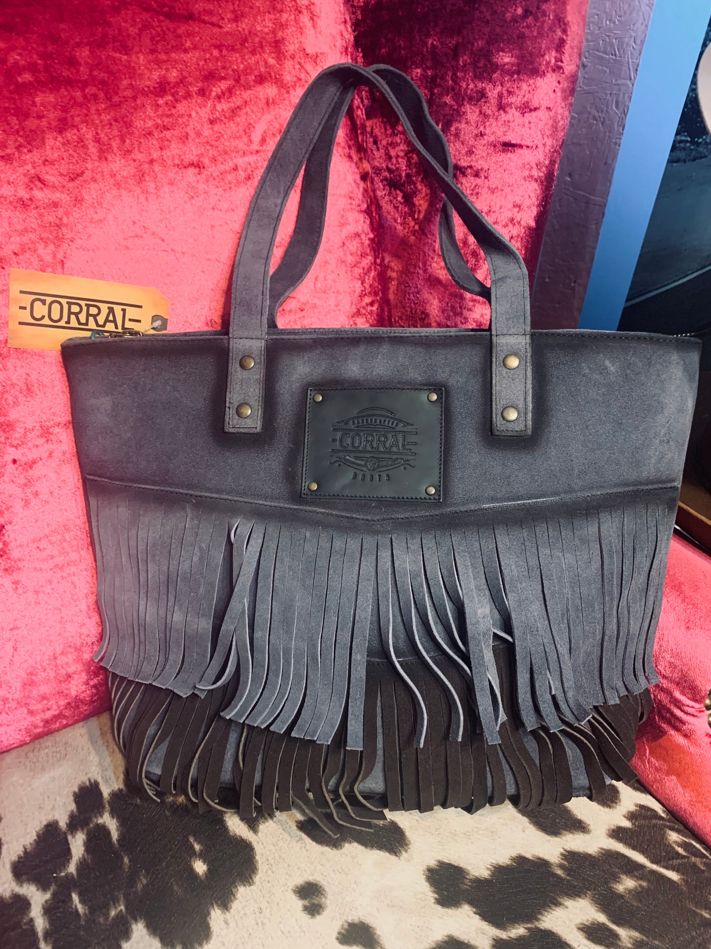 Corral Ombré fringe bag - black