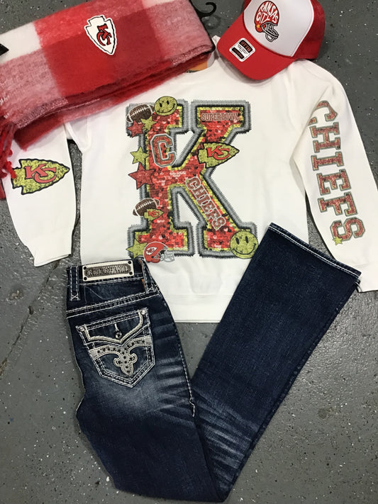 KC faux sequin crewneck