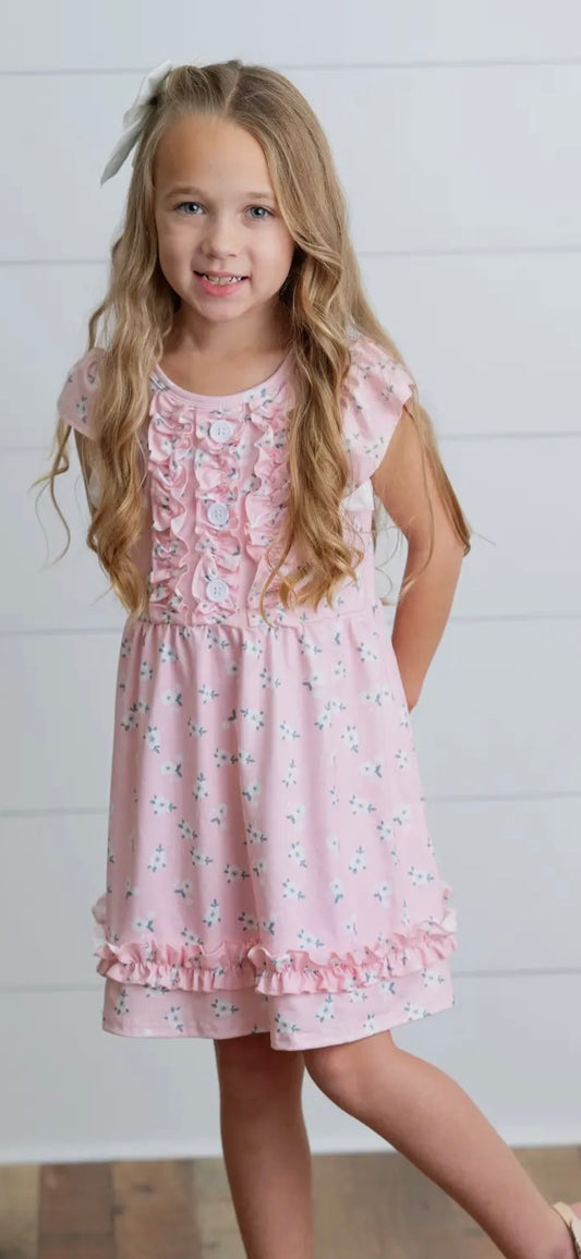 Pink ruffle dress