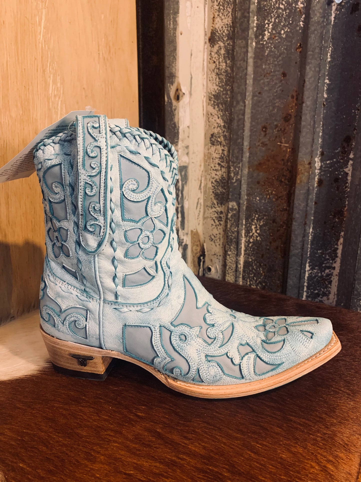Lane Robin bootie - turquoise crackle