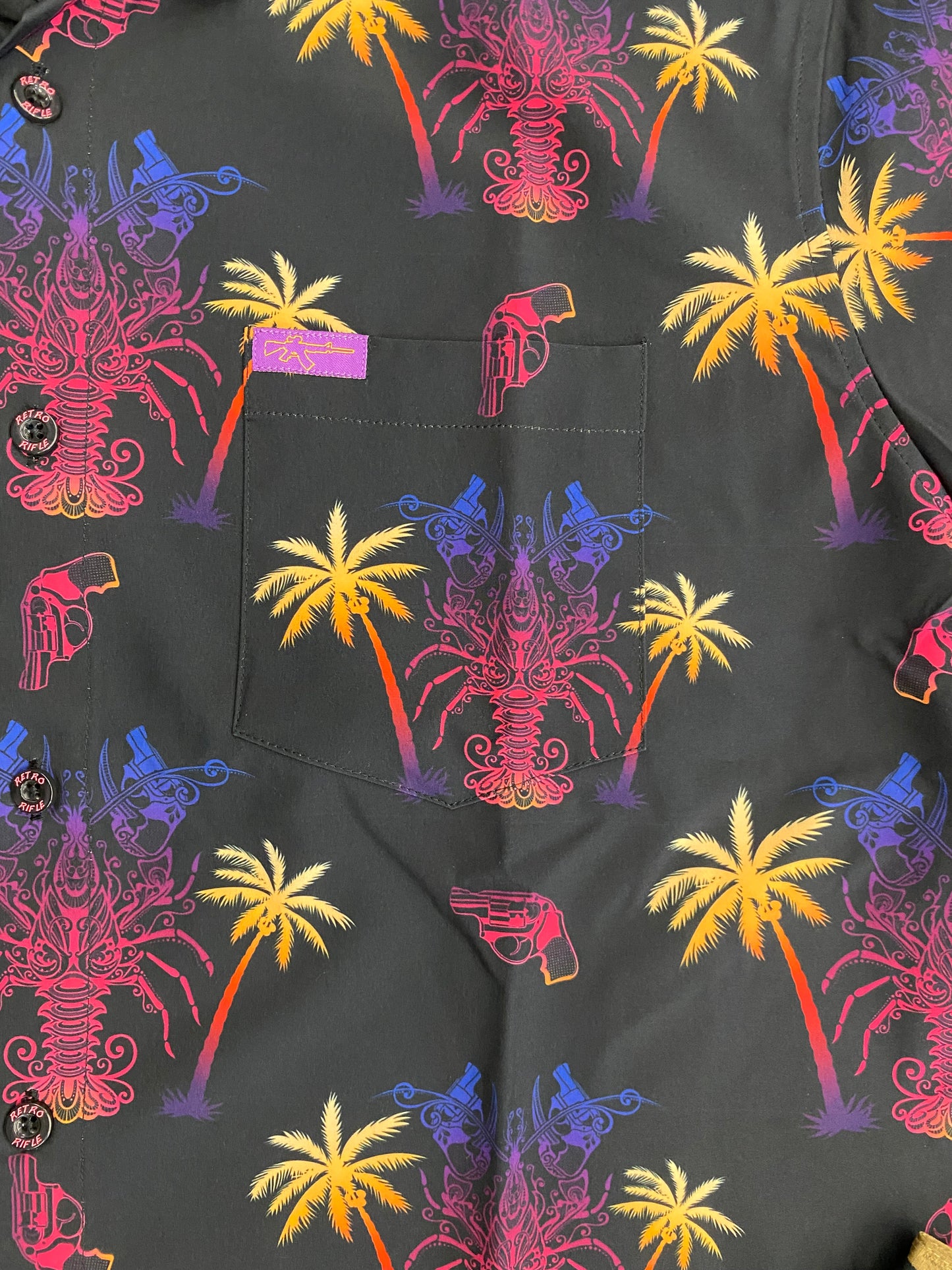 Retro Rifle - Black Lobster Button Down