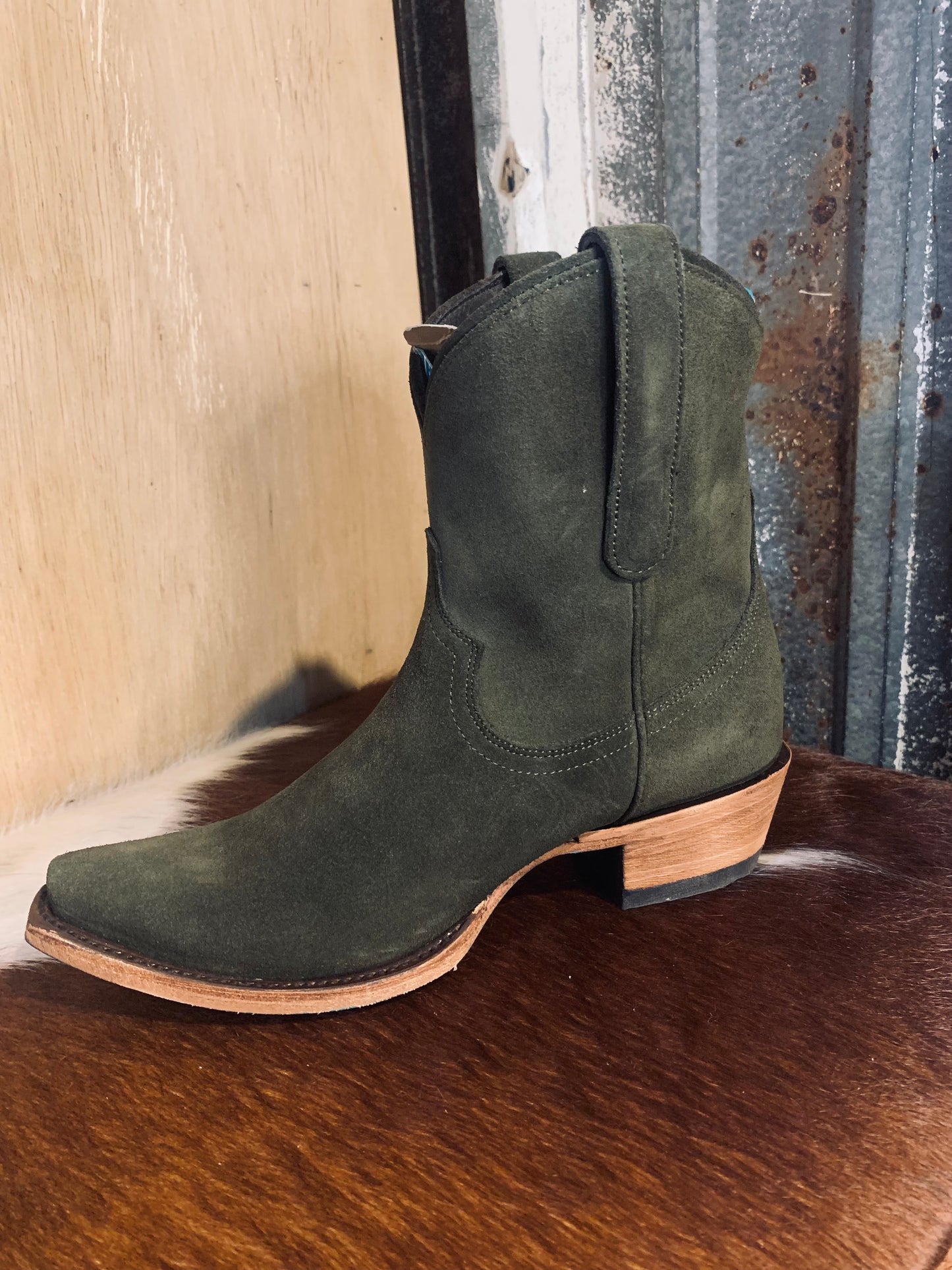 Lane Emma Jane bootie - olive suede