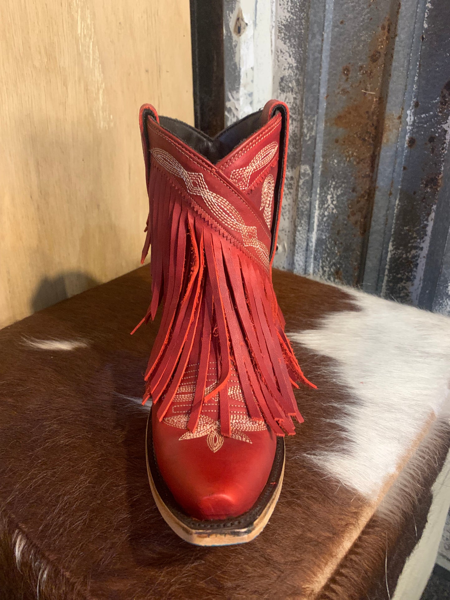 Lane Senita Falls bootie - smoldering ruby