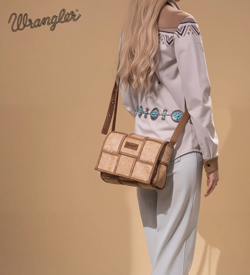 Wrangler grid crossbody bag