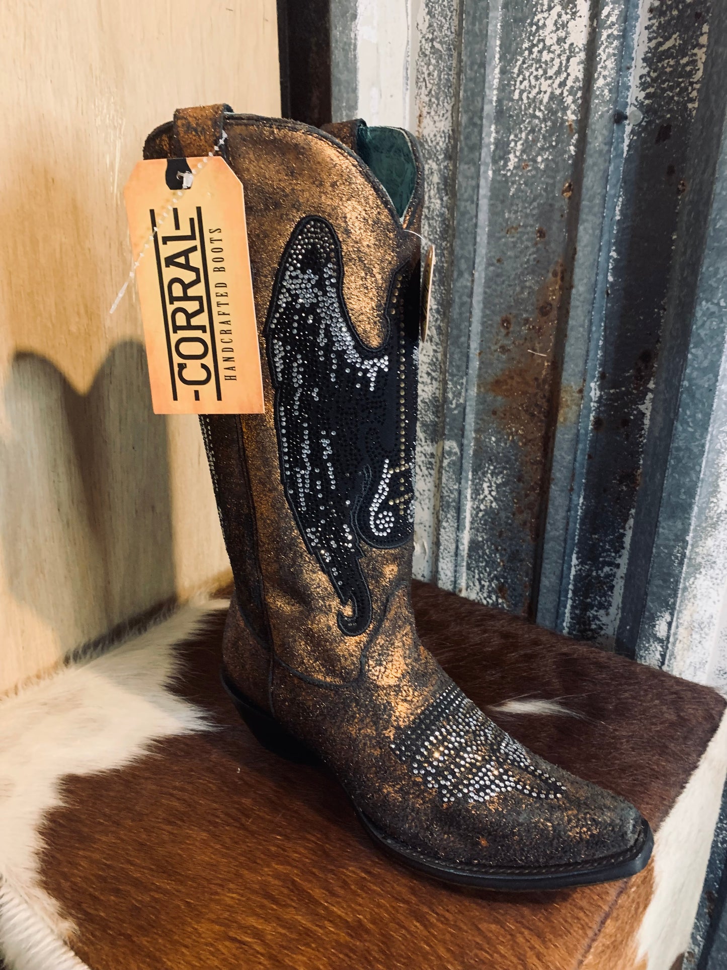 Corral Winged Guitar boot - copper