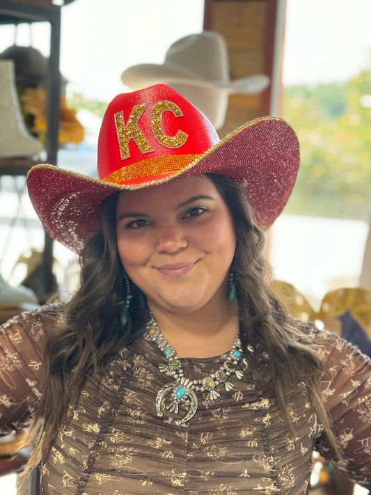 KC Red Kingdom Rhinestone Hat