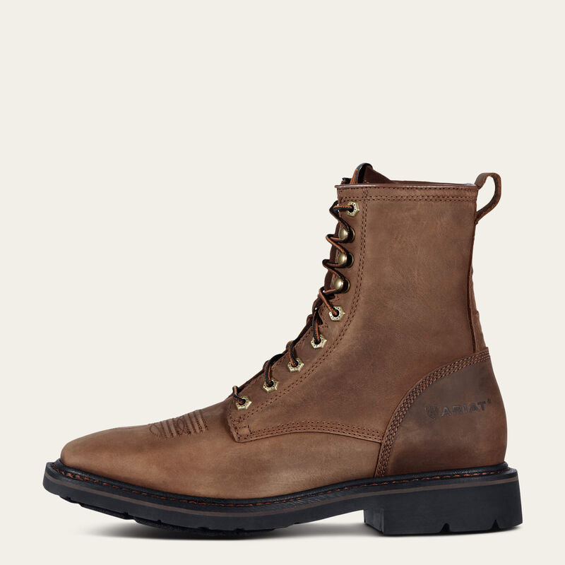 ARIAT Cascade 8" Wide Square Toe Work Boot - Alamo brown