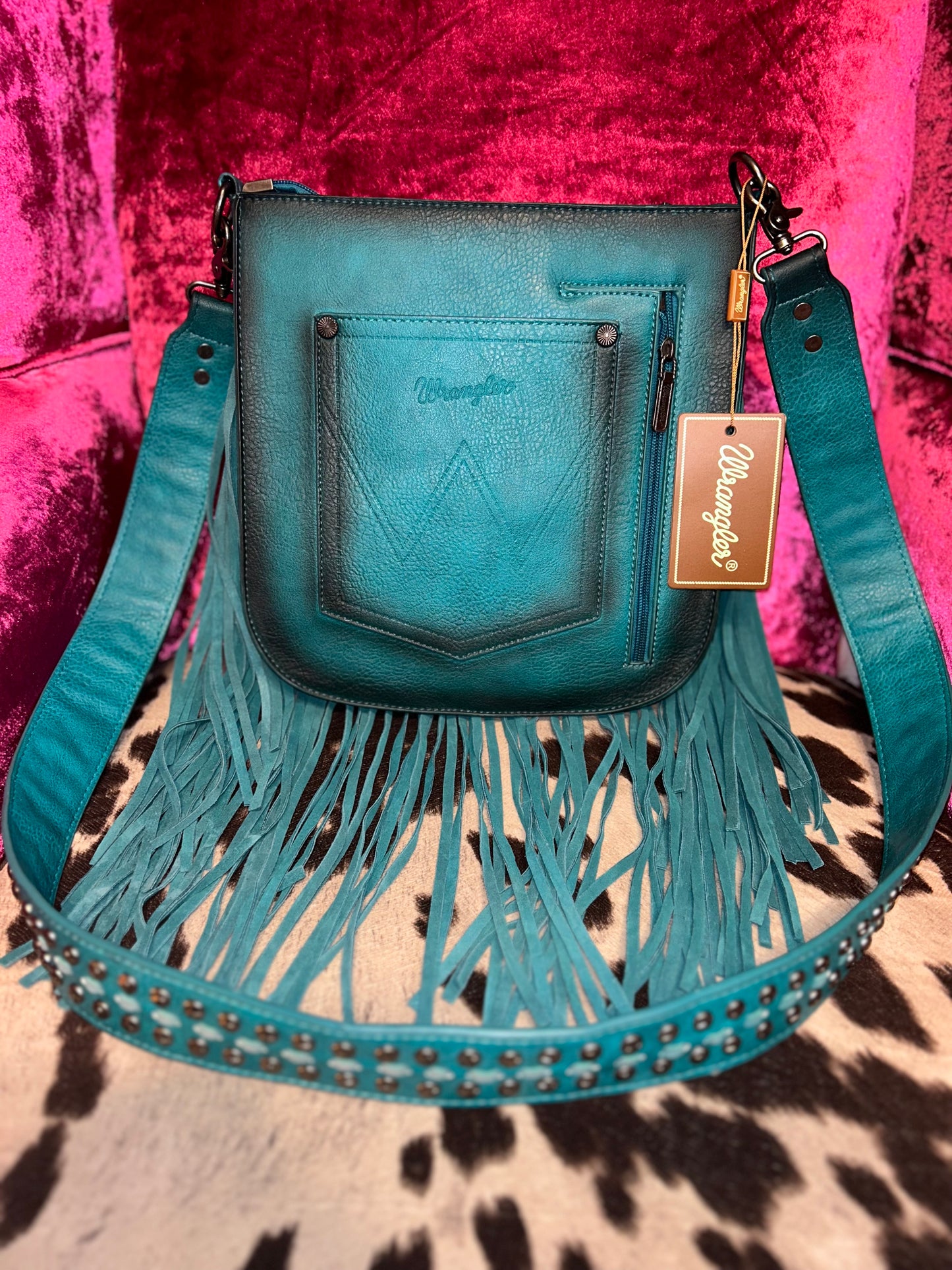 Wrangler studded bag - turquoise