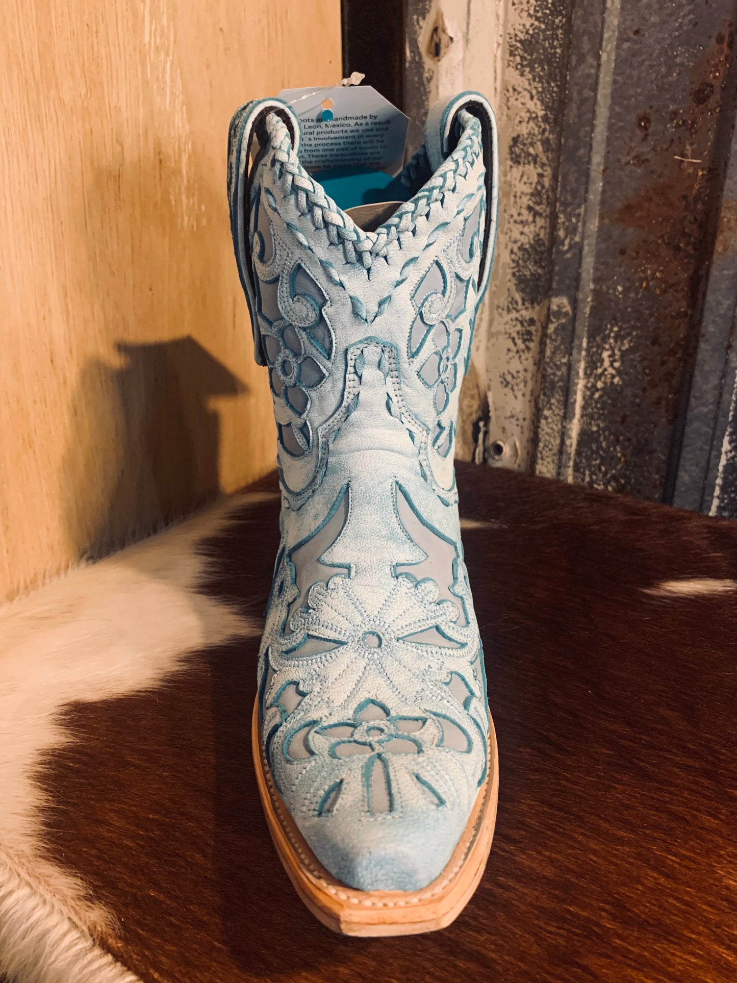 Lane Robin bootie - turquoise crackle
