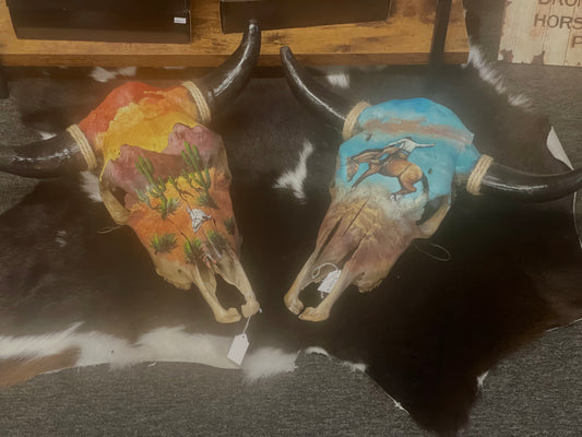 Hand painted Western Cow Skulls