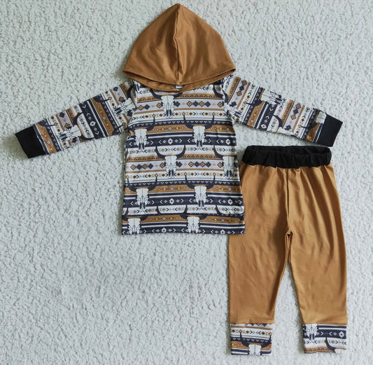 Aztec Bull Skull 2pc