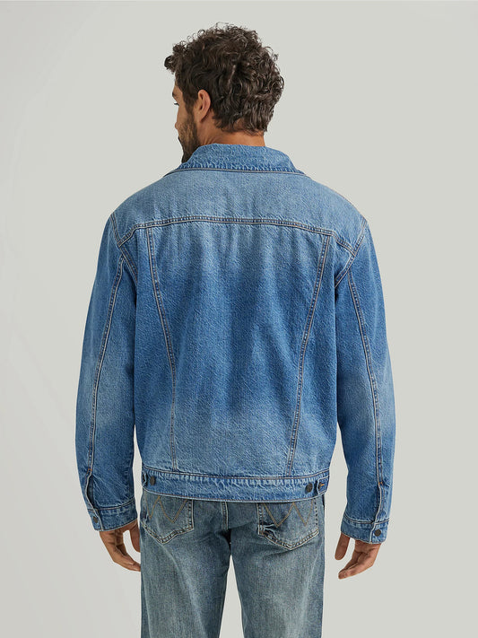 MENS RETRO SHERPA LINED WESTERN DENIM JACKET:RODEO NIGHT