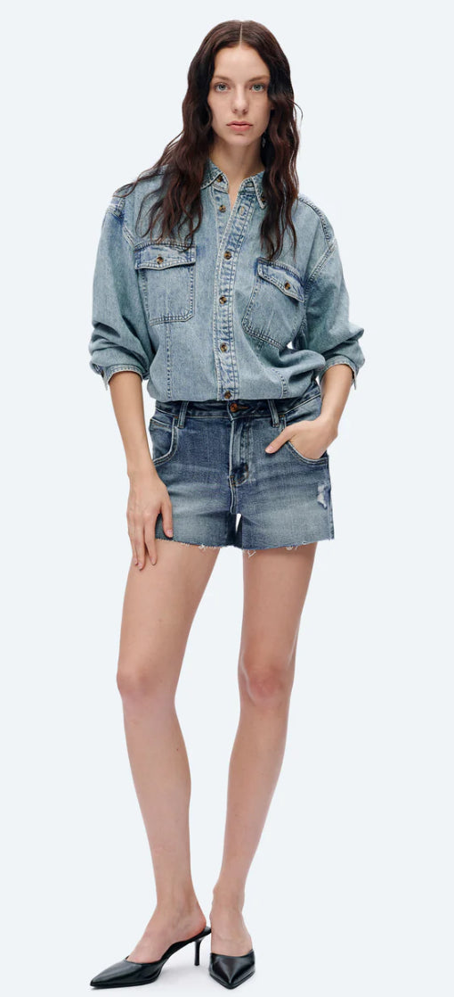 Bayeas Nova Mid Rise denim shorts - rock indigo