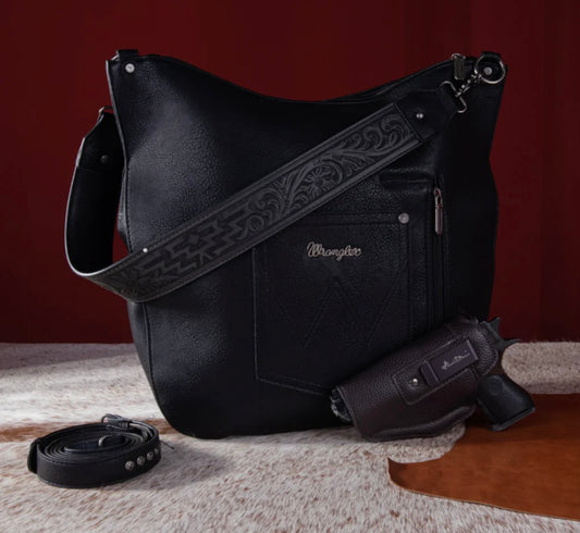 Wrangler, black, studded bag
