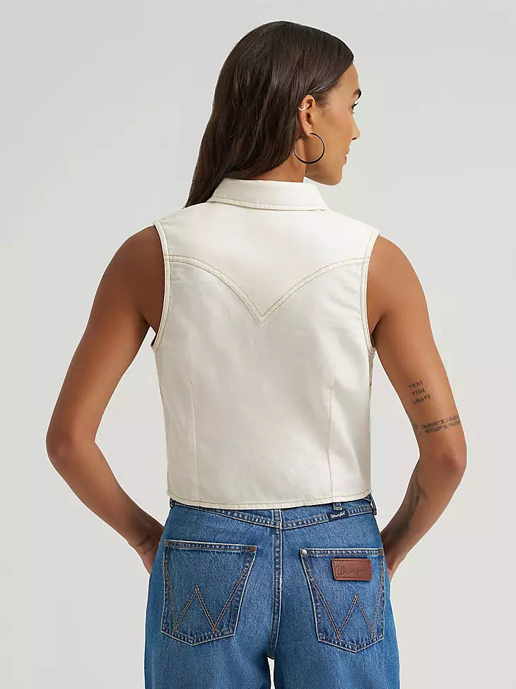 Wrangler Sleeveless Denim Snap Shirt