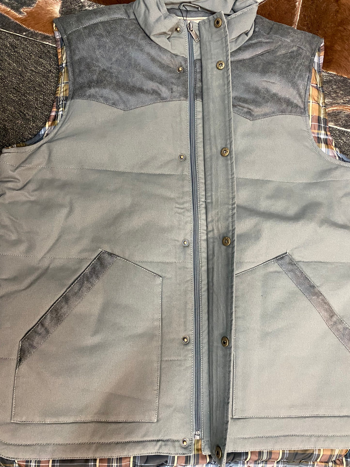 Scully Canvas with Leather Vest - Charcoal