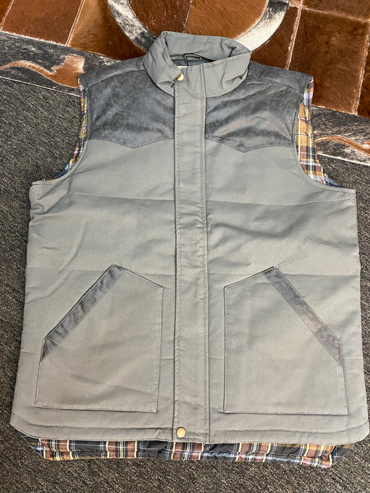 Scully Canvas with Leather Vest - Charcoal