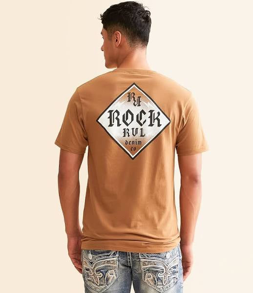 Men’s Rock Revival Burnt Orange Logo Tee