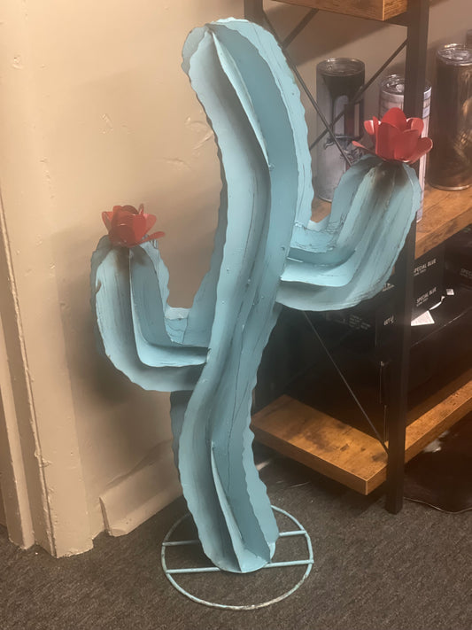 Blooming Cactus Metal Sculptures - Large