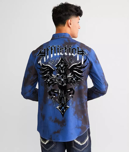 Affliction Naples Woven Button Down