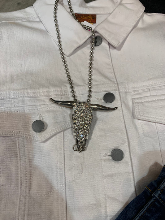 Rhinestone skull necklace self defense