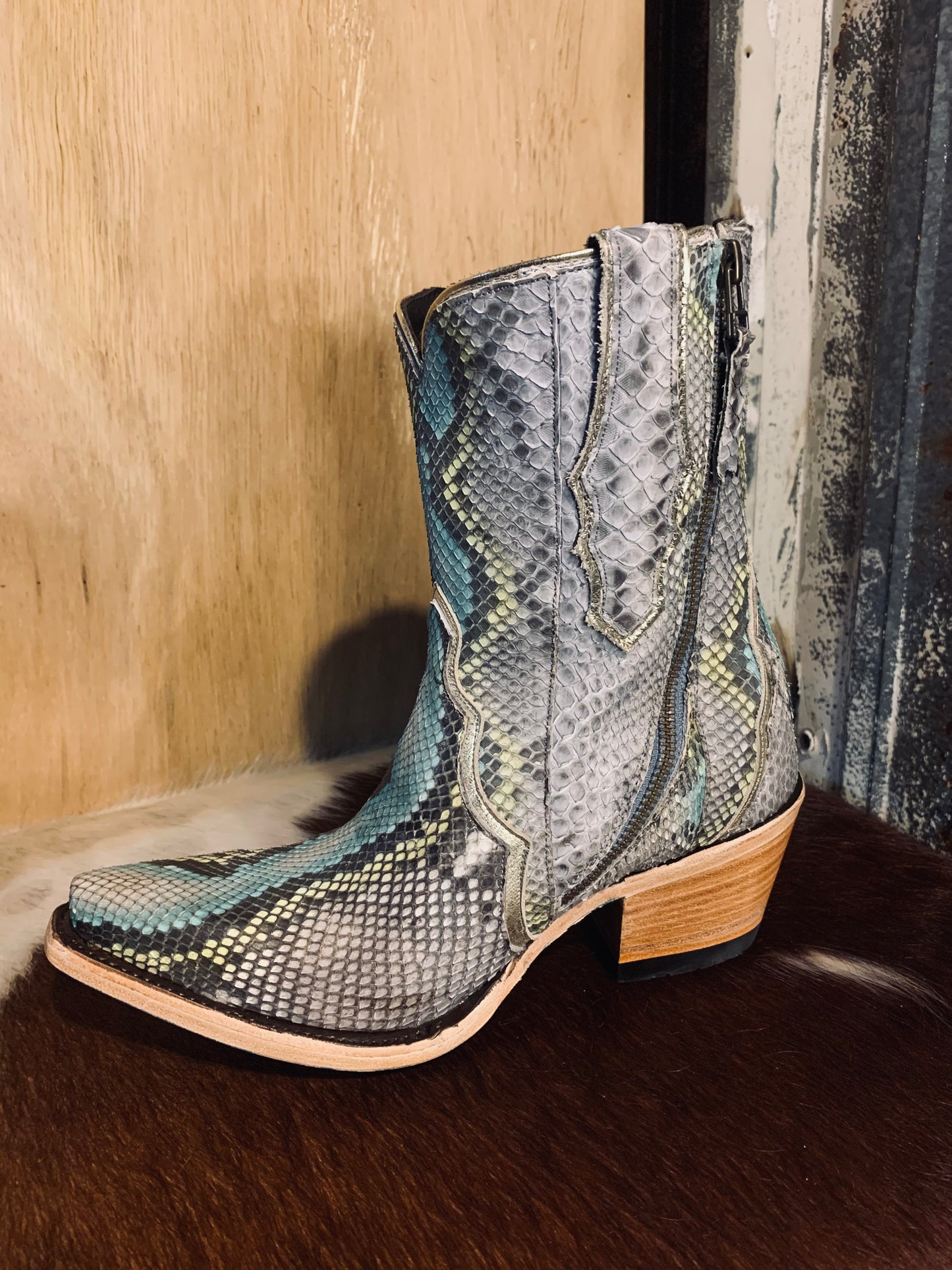 Lane Vickson bootie - blue watercolor