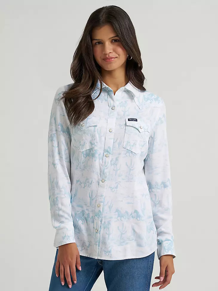 Wrangler Country Toile Western Slim Snap shirt