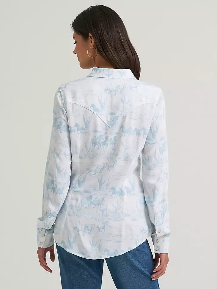 Wrangler Country Toile Western Slim Snap shirt