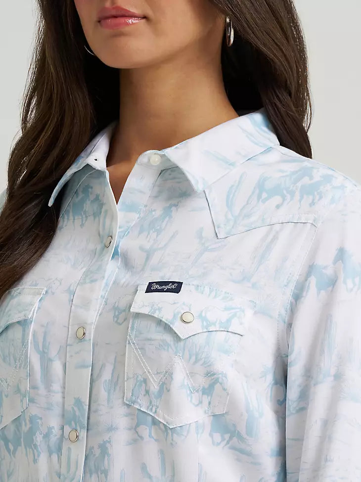 Wrangler Country Toile Western Slim Snap shirt