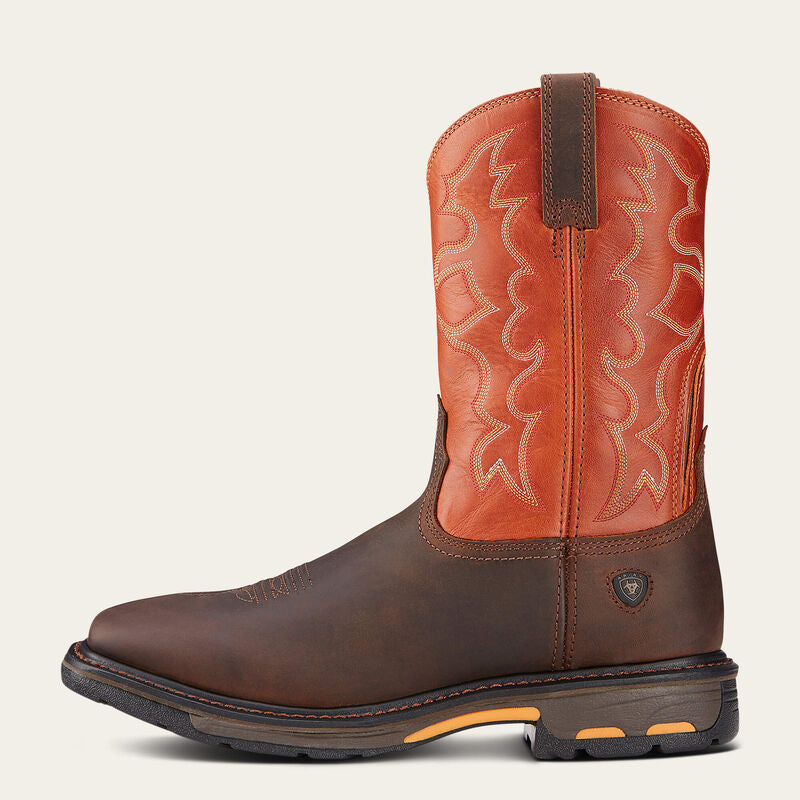 ARIAT WorkHog Wide Square Toe boot - dark earth/brick