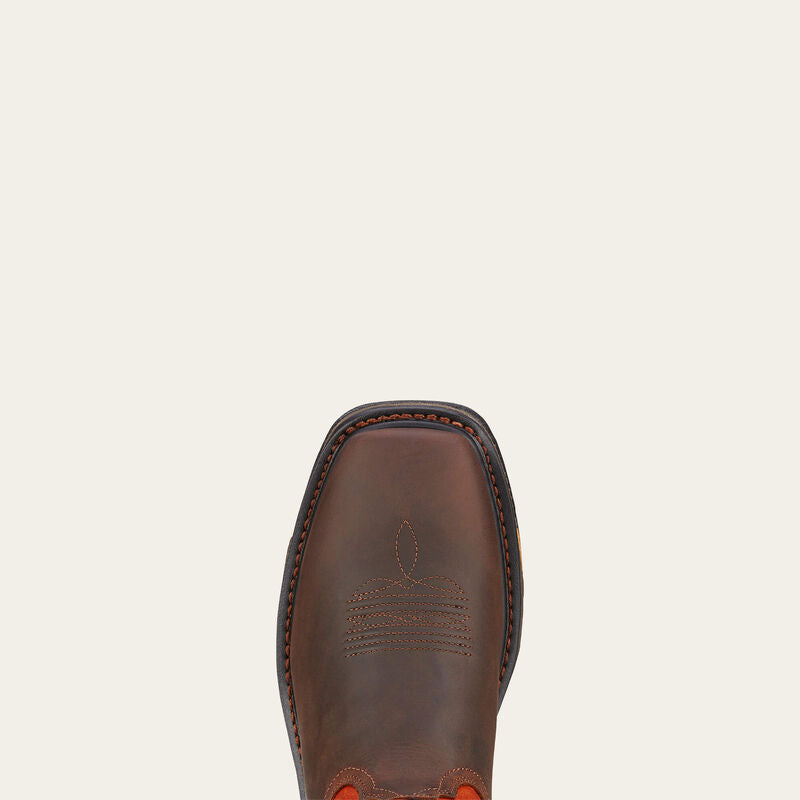 ARIAT WorkHog Wide Square Toe boot - dark earth/brick